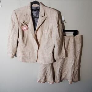 Anne Klein rosettes‎ boulce suit jacket and tulip skirt plus size 14
